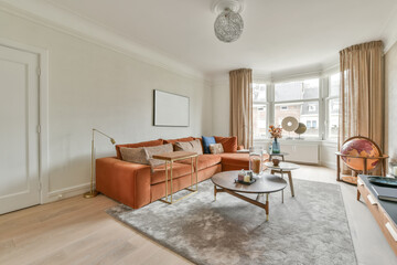 Elegant living room with modern and vintage elements