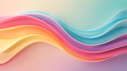 Vibrant Minimal Rainbow Swirls in Abstract Fluid Motion Art Design