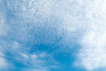 Blue sky and white clouds. Beautiful cloud landscape.