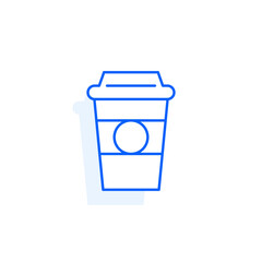 Coffee, drink food icon. Restaurant line editable sign.  Public catering related icon. Menu category. Vector illustration in modern thin line style.