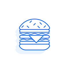 Hamburger, fast food icon. Restaurant line editable sign.  Public catering related icon. Menu category. Vector illustration in modern thin line style.