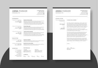 Resume cv and Cover Letter, clean and simple resume cv template, professional resume