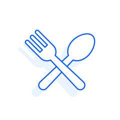Fork, spoon food icon. Restaurant line editable sign.  Public catering related icon. Menu category. Vector illustration in modern thin line style.