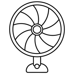 line art of an Electric Fan on a White Background