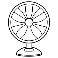 line art of an Electric Fan on a White Background