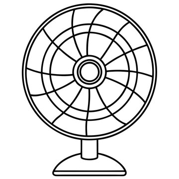recommend clip art: line art of an Electric Fan on a White Background