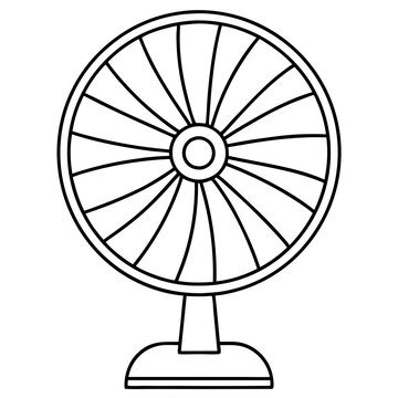 recommend clip art: line art of an Electric Fan on a White Background