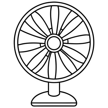 recommend clip art: line art of an Electric Fan on a White Background