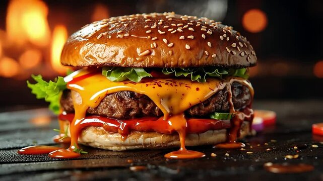 Sizzling Spicy Cheeseburger Inferno