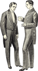 business men discuss vintage illustrationisolated   on transparent background © lynea