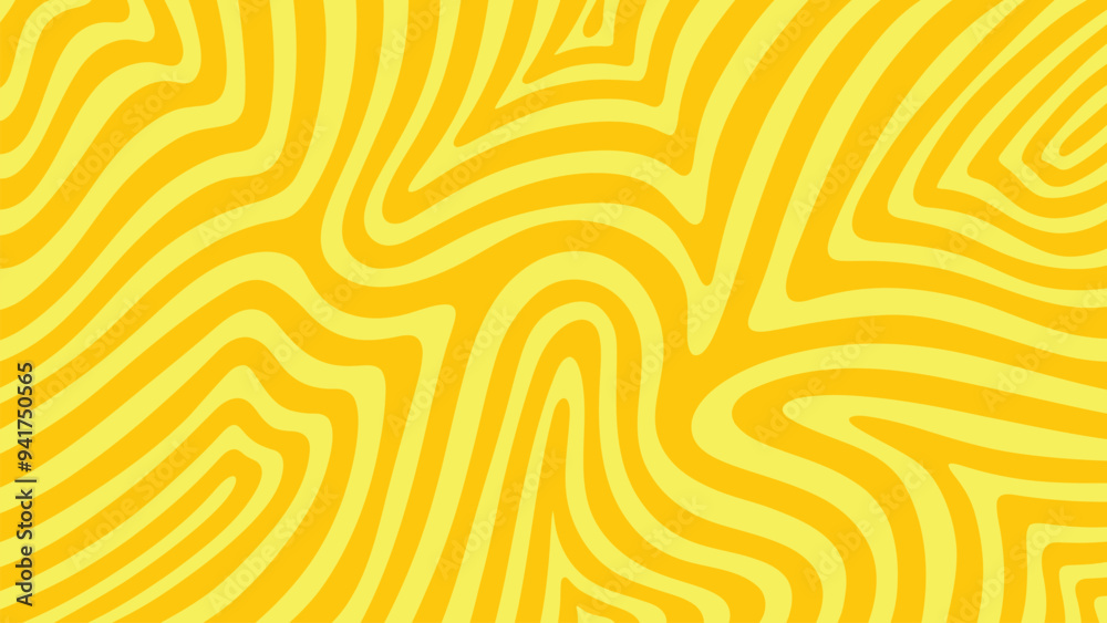 Sticker yellow abstract background waves pattern