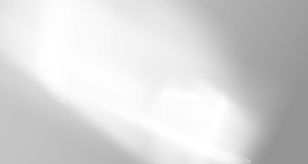 Glare from the sun's rays on the wall. Blurred shadows in the room. Soft overlay of natural light. Abstract background for product presentation.