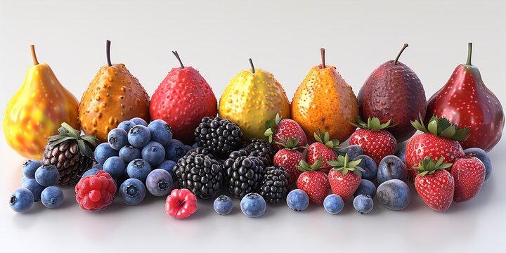 Gooseberry Collection: Fresh and Juicy Fruits in 3D Digital Art, Isolated on Transparent Background for Healthy Summer Designs