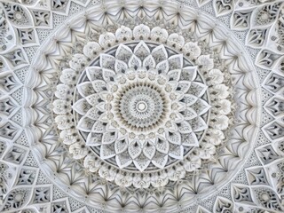 Obraz premium Hypnotic White and Gray Tapestry of Fog - Mood: Soothing, Mesmerizing | Style: Geometric, Abstract | Technical: Patterns, Repetition | Color: White, Gray | Concept: Visual Symphony