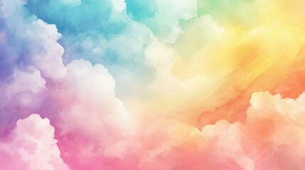 Beautifully illustrated watercolor rainbow with soft pastel tones, blending seamlessly to create a calming and uplifting visual.