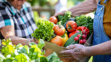 Fototapeta premium Giving Box Full of Fresh Vegetables