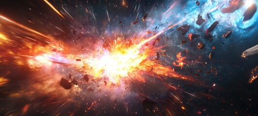 Attack sequence with a character launching a massive, brightly colored energy blast