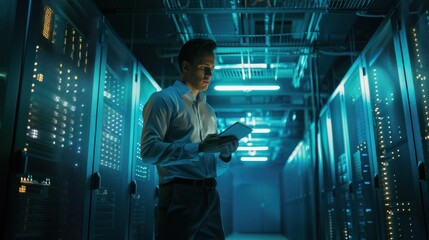 the man in server room