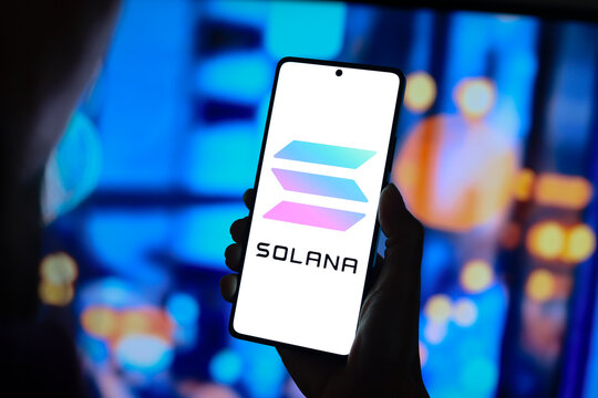 August 26, 2024, Paraguay. In this photo illustration, the Solana logo is displayed on a smartphone screen.
