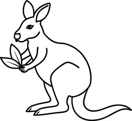 Delightful kangaroo line drawing for kids to color ideal for a fun and educational activity





