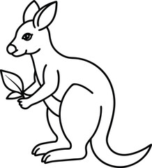 Engaging kangaroo line art for children’s coloring books promotes creativity and fine motor skills
