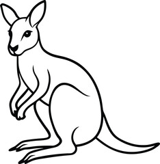 Sweet kangaroo line illustration perfect for kids to color their own creative touch to the design
