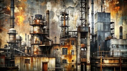 Industrial Rebirth: Gray, black, rust, grunge, abstract