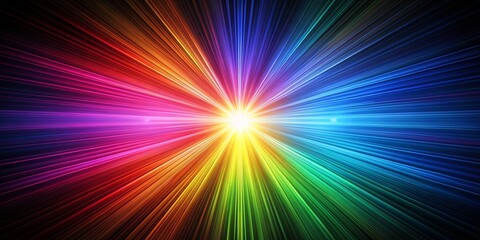 Obraz premium Abstract Rainbow Light Burst, abstract, background, bright, colorful , rainbow