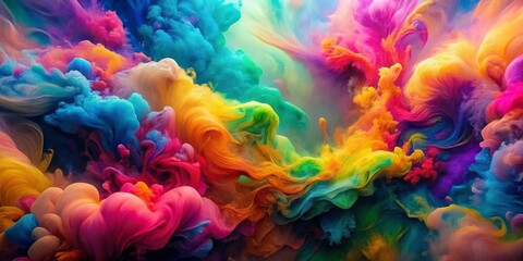 Obraz premium Abstract Swirling Colors in Water, abstract, colorful, vibrant, liquid art