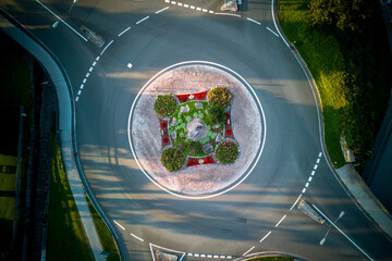 above view of a beautiful planted roundabout © DoreenB. Photography