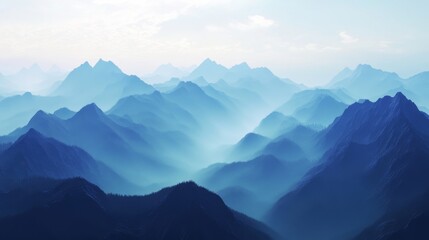 Obraz premium Blue Mountains in the Mist.