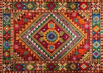 InterwovenSealTapestry: Woven threads, vibrant colors, intricate patterns, cultural heritage, tapestry