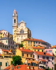  Skyline of Cervo village and the church, Liguria, Italy © stevanzz