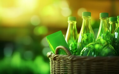 Ecoconscious consumer, buying green products, 3D illustration