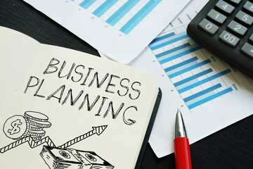 Business planning and financial modeling are shown using the text