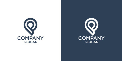 letter p abstract monogram logo vector design