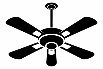 Obraz premium Ceiling fan silhouette Vector, electric fan icon 