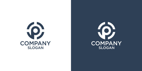 letter p abstract monogram logo vector design