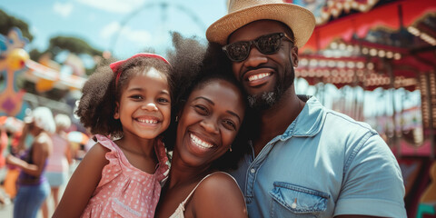 black family at funfair
