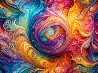 Marbled Kiss: Swirling, multi-colored, organic, abstract, artistic