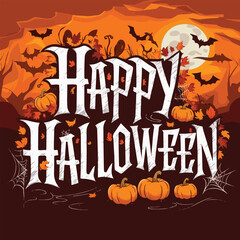 Happy Halloween Typography Vector 