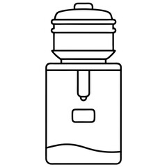 Electric Water Dispenser Vector Silhouette