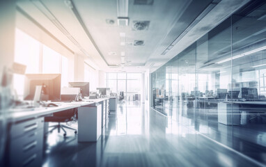 Obraz premium Photo blur background of modern office interior design contemporary workspace for creative business