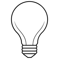 Bulb line art Vector on White