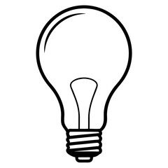 Bulb line art Vector on White