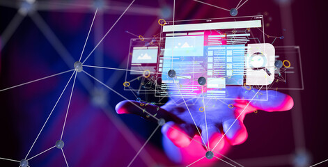 develop interface web application in hand