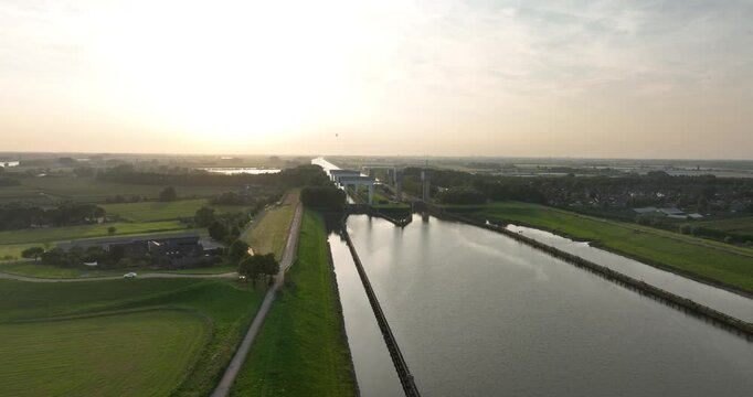 Prinses Irenesluizen, water works, The Prinses Irene Locks in the Amsterdam Rhine Canal.