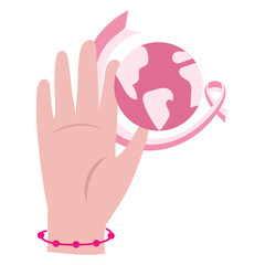World breast cancer day, vector cartoon illustration on the white background