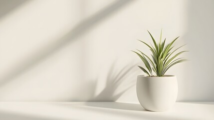 Simple Plant Pot: A small, plain white plant pot with a minimalist design, placed on a white background with soft, natural shadows.
