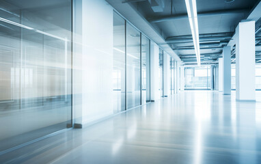 Fototapeta premium Photo blur background of modern office interior design contemporary workspace